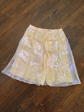 Dreamy Vintage 00’s Moschino Iridescent Pleated Skater Skirt